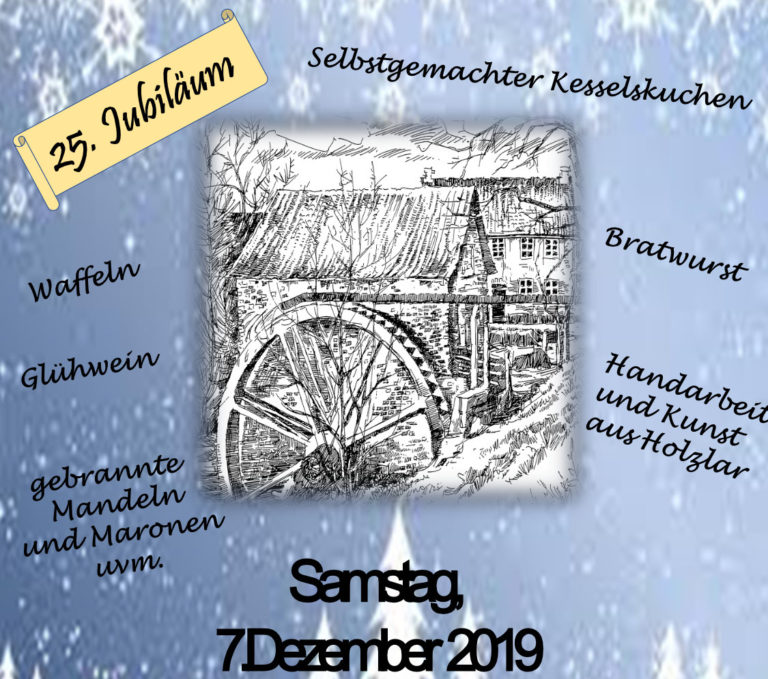 25. Weihnachtsmarkt an der Holzlarer Mühle