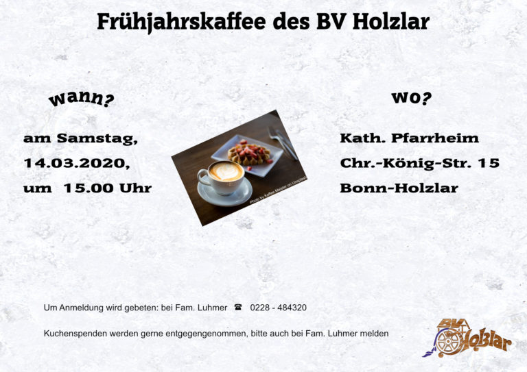 abgesagt – Frühjahrskaffee 2020