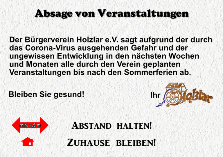 Absage von Veranstaltungen