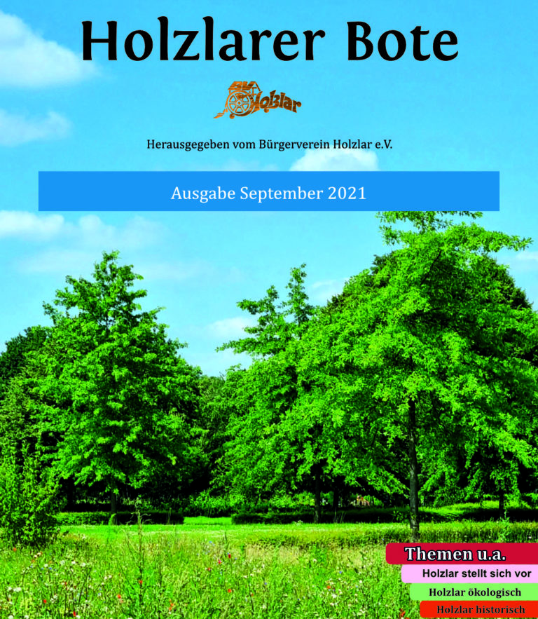 Holzlarer Bote Ausgabe September 2021 ist erschienen