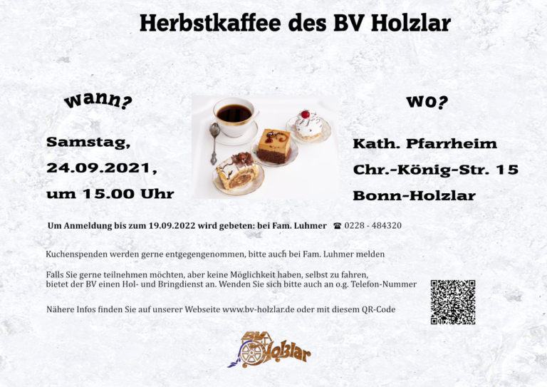 abgesagt – Herbstkaffee des  BV Holzlar