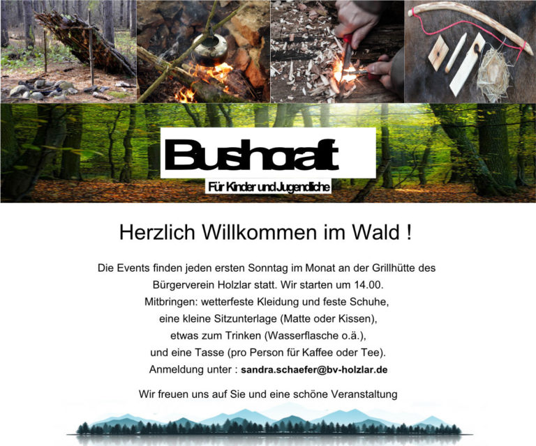 Nächster Bushcraft-Termin am 02.04.2023