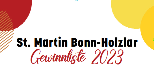 Gewinnliste der Martinsverlosung